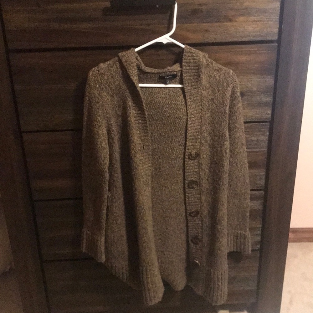 Express long cardigan with matching Just Fab shoes